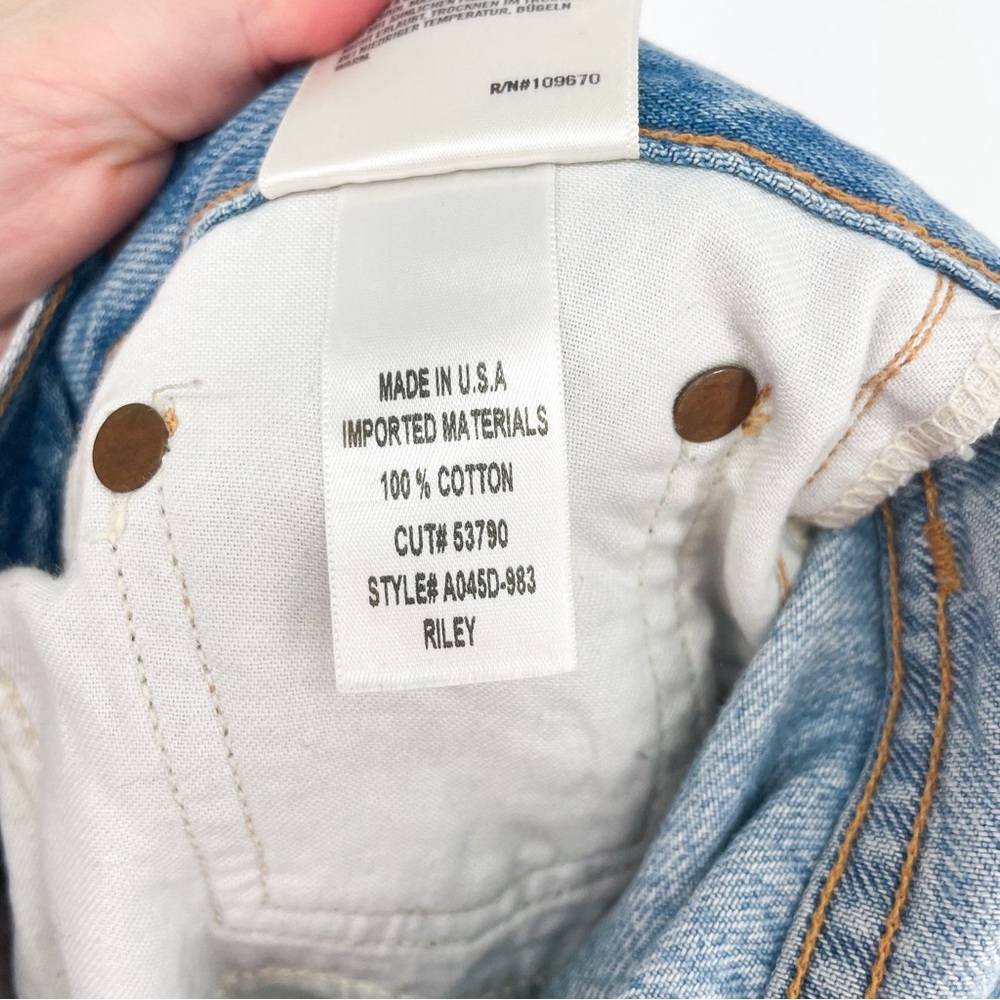 Agolde Riley High Rise Straight Leg Distressed Jeans Size 24 - Picture 11 of 12